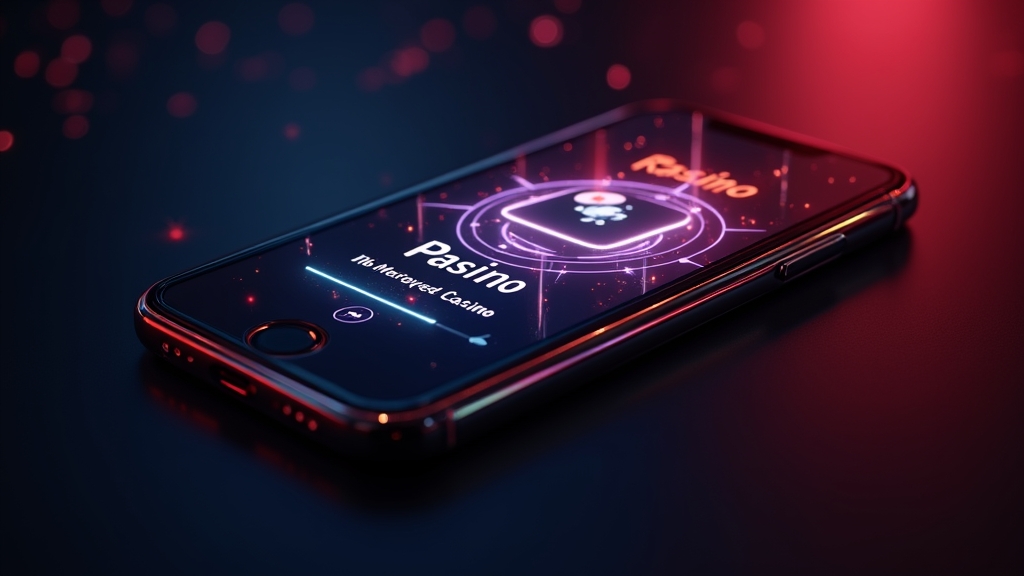 iPhone с мобилна навигация и браузър в тъмна казино среда